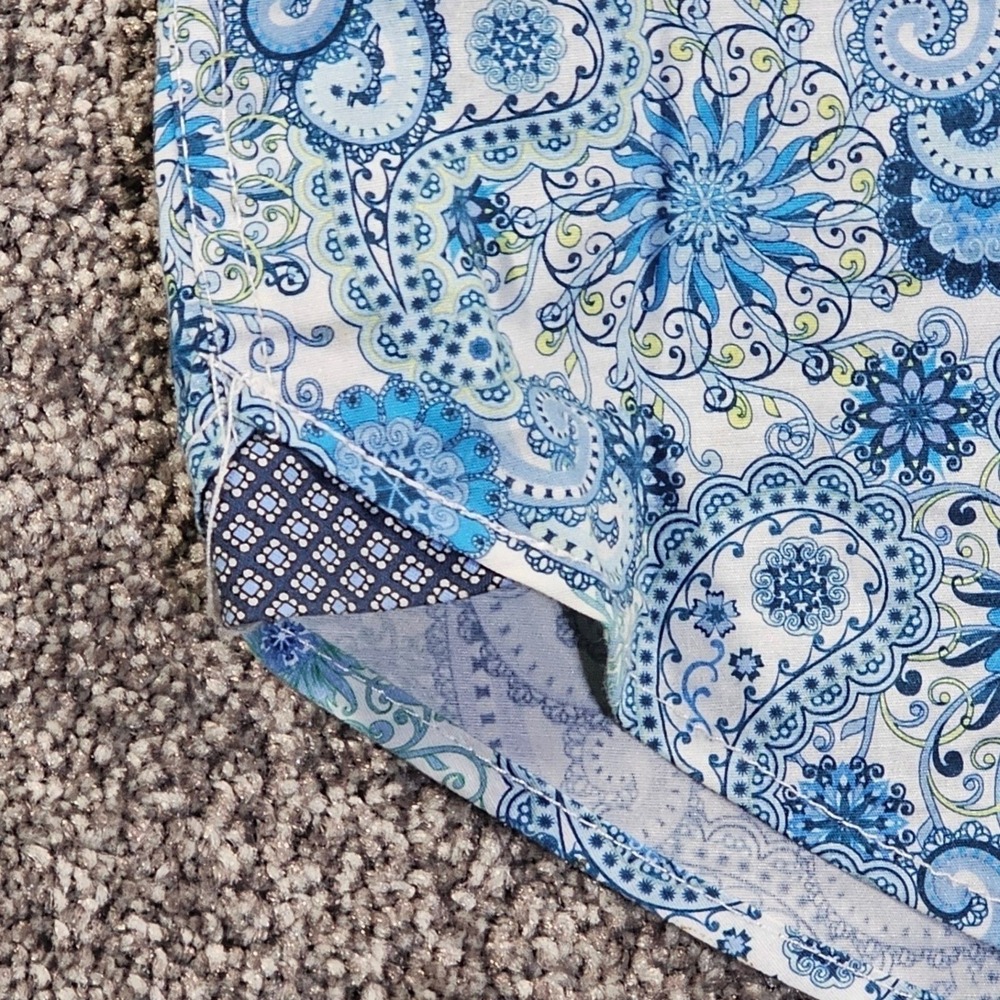 CON.STRUCT Button-Up Shirt Mens 4XL(3XL 53"chest)Stretch Blue Paisley Floral S/S - Picture 9 of 11